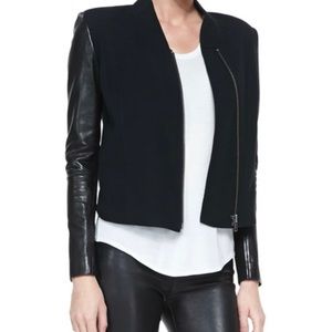 Helmut Lang Leather and Wool “Eon” Biker Jacket NWT & Original Saks 5th Receipts